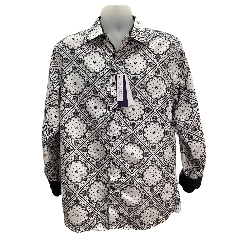 Silver Stone Paisley Collection Men’s Modern This shirt runs like a Large